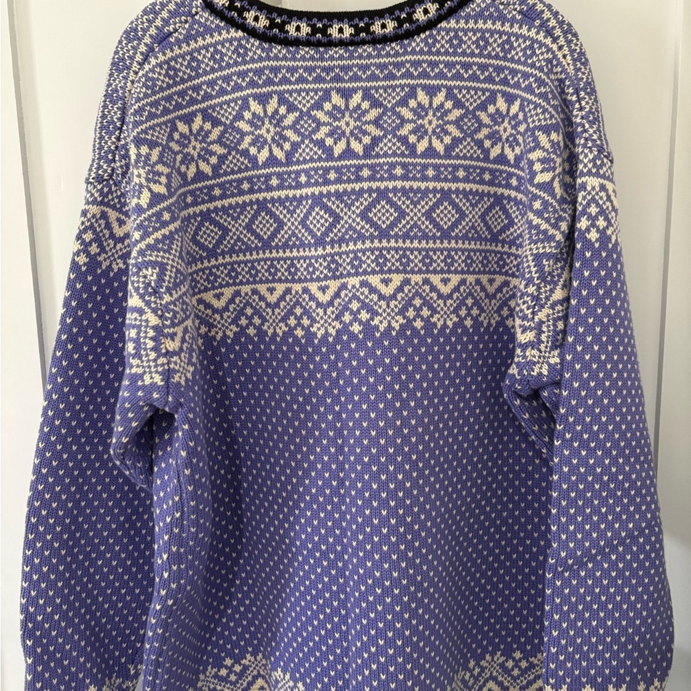 LL Bean Vintage Cotton Nordic Sweater - Picture 2 of 8